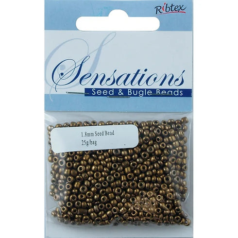 1.8mm Glass Seed Beads - 25g (available in 34 colours)